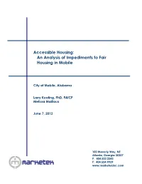 An Analysis of Impediments to Fair Housing in Mobile
