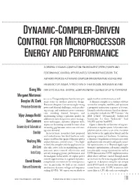 Dynamic-Compiler-Driven Control for Microprocessor Energy and Performance