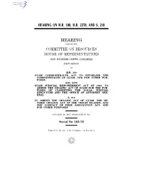 Hearing on H.R. 100, H.R. 2370, and S. 210 Hearing