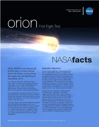 Orion First Flight Test