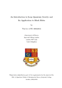 An Introduction to Loop Quantum Gravity and Its Application to Black Holes