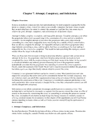 Attempt, Conspiracy, and Solicitation Chapter Overview