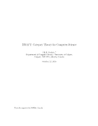 DRAFT: Category Theory for Computer Science