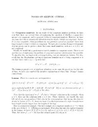 NOTES on ELLIPTIC CURVES 1. Motivation: 1.1. Congruent Numbers