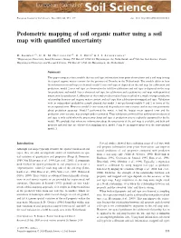 Pedometric Mapping of Soil Organic Matter Using a Soil Map with Quantiﬁed Uncertainty
