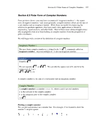 Section 8.3 Polar Form of Complex Numbers 527