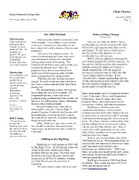 Chain Chatter the 2005 Schedule Notice of Dues Change Shifting To