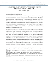 Constitutional Validity of Inner Line Permit System in North-East India