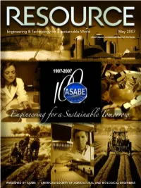 Resource Magazine May 2007 Engineering and Technology for a Sustainable World