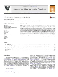 The Emergence of Gastronomic Engineering