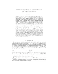 The Wave Equation on Asymptotically Anti-De Sitter Spaces