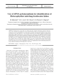Use of Rdna Polymorphism for Identification of Heterophyidae Infecting Freshwater Fishes
