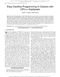 Easy Dataflow Programming in Clusters with UPC++ Depspawn