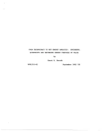 Engineers, Economists and Recurring Energy Theories of Value