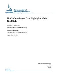 EPA's Clean Power Plan: Highlights of the Final Rule