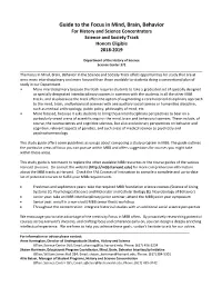 Mind/Brain/Behavior Study Guide