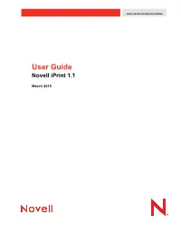 Novell Iprint 1.1 User Guide About This Guide