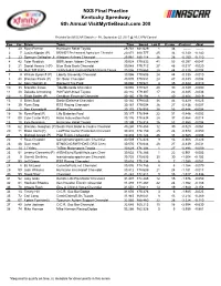 NXS Final Practice Kentucky Speedway 6Th Annual Visitmyrtlebeach.Com 300