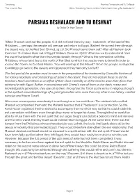 Parshas Beshalach and Tu Beshvat the Judaism Site