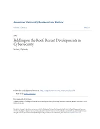 Recent Developments in Cybersecurity Melanie J