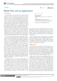 Basalt Fiber and Its Applications