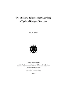 Evolutionary Reinforcement Learning of Spoken Dialogue Strategies