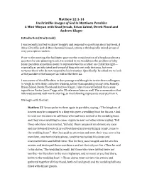 Matthew 22:1-14 Unchristlike Images of God in Matthean Parables a Mini-Minyan with Brad Jersak, Brian Zahnd, Derek Flood and Andrew Klager