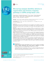 Microarray Analysis Identifies Defects in Regenerative and Immune Response Pathways in COPD Airway Basal Cells
