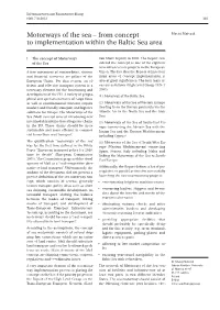 Motorways of the Sea – from Concept to Implementation Within the Baltic Sea Area