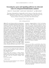 Screening Key Genes and Signaling Pathways in Colorectal Cancer by Integrated Bioinformatics Analysis