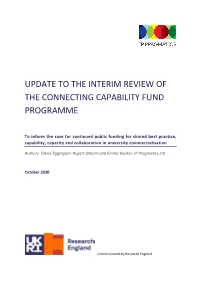 Update to the Interim Review of the Connecting Capability Fund Programme