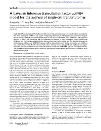 A Bayesian Inference Transcription Factor Activity Model for the Analysis of Single-Cell Transcriptomes