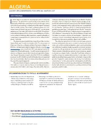 Algeria Uscirf–Recommended for Special Watch List