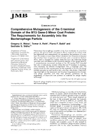 Comprehensive Mutagenesis of the C-Terminal Domain of the M13 Gene-3 Minor Coat Protein: the Requirements for Assembly Into the Bacteriophage Particle