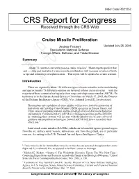 Cruise Missile Proliferation