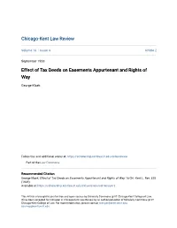 Effect of Tax Deeds on Easements Appurtenant and Rights of Way