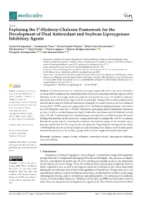 Exploring the 2'-Hydroxy-Chalcone Framework for the Development Of