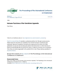 Immune Functions of the Vermiform Appendix