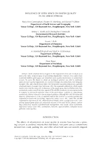 Influence of Open Space on Water Quality in an Urban Stream