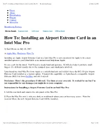 Installing an Airport Extreme Card in an Intel Mac Pro — Meandering Passage 2/4/09 5:12 PM
