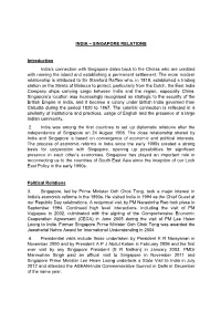 SINGAPORE RELATIONS Introduction