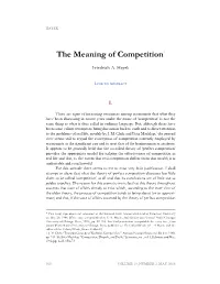 The Meaning of Competition*