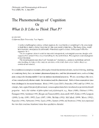 The Phenomenology of Cognition Or What Is It Like to Think That P?