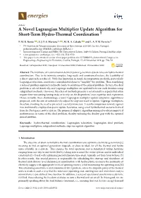 A Novel Lagrangian Multiplier Update Algorithm for Short-Term