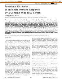 Functional Dissection of an Innate Immune Response by a Genome-Wide Rnai Screen