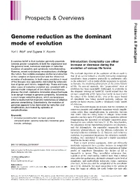 Genome Reduction As the Dominant Mode of Evolution