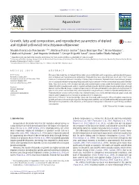 Growth, Fatty Acid Composition, and Reproductive Parameters of Diploid and Triploid Yellowtail Tetra Astyanax Altiparanae