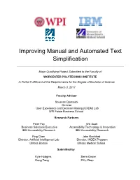 Improving Manual and Automated Text Simplification