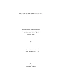ROUTES to ACYLATED SYDNONE ESTERS a Thesis Submitted In