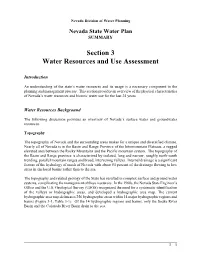 Section 3 Water Resources and Use Assessment